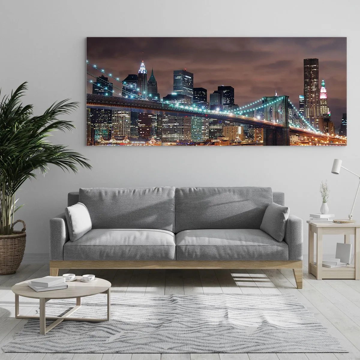 Obraz na szkle - Światła wielkiego miasta - 90x30 cm