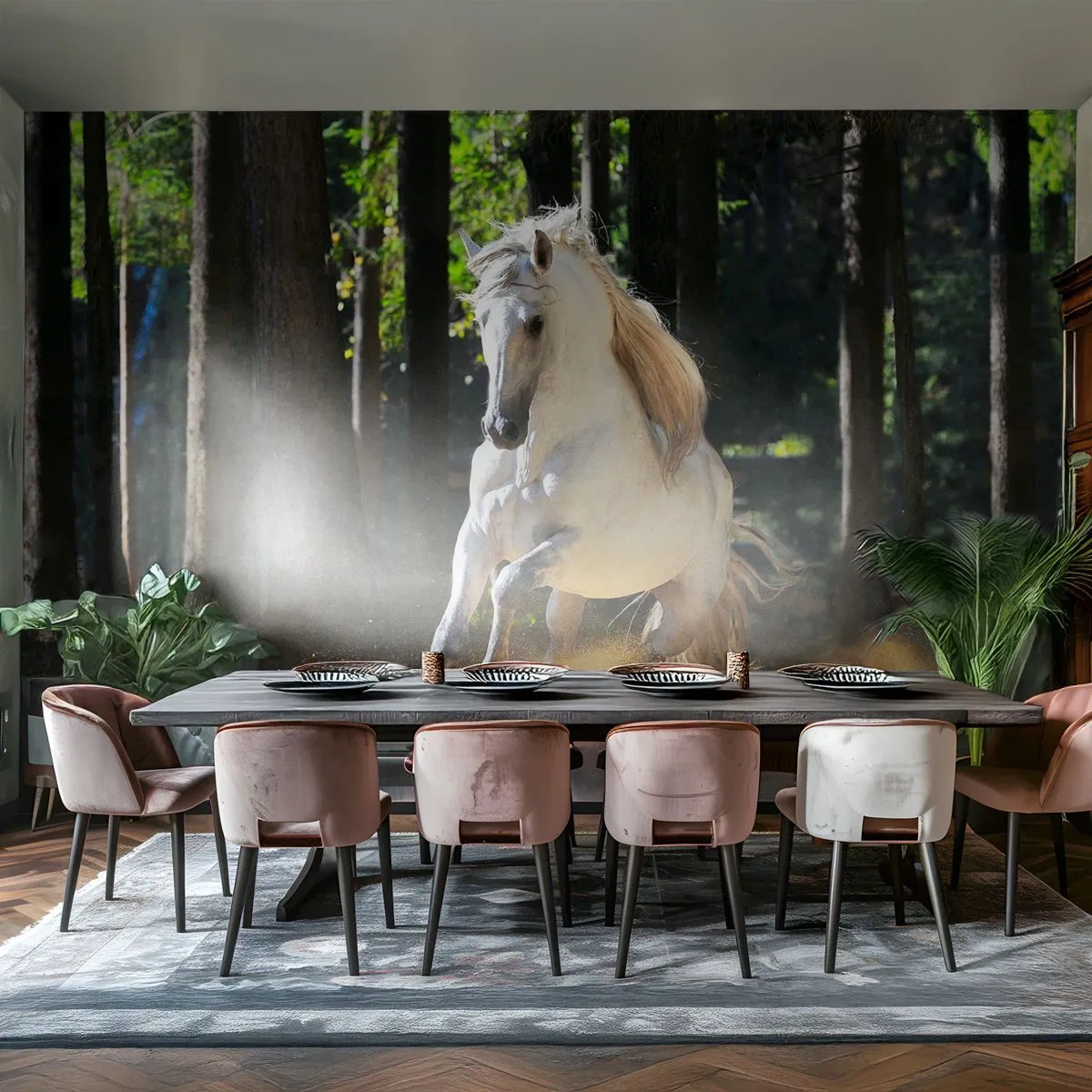 Fototapeta Standard Eco - Jak z powieści fantasy - Zwierzęta, Koń, Krajobraz - 300x210 cm