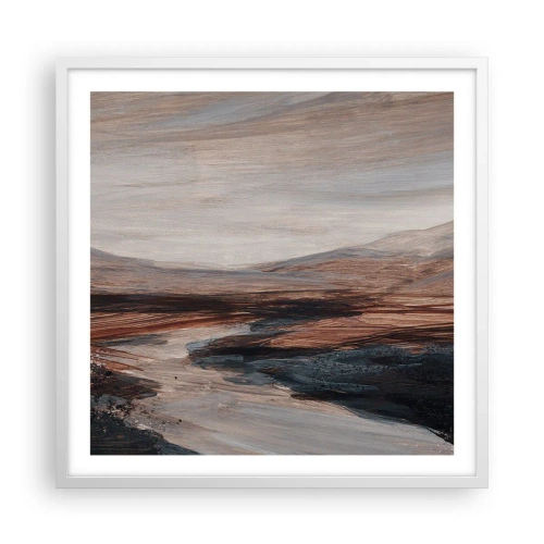 Plakat w białej ramie -  Spokojna dolina - 60x60 cm