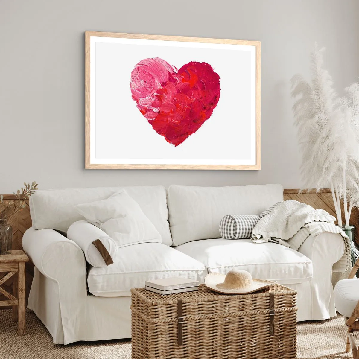 Plakat w ramie jasny dąb - All you need is love - 100x70 cm