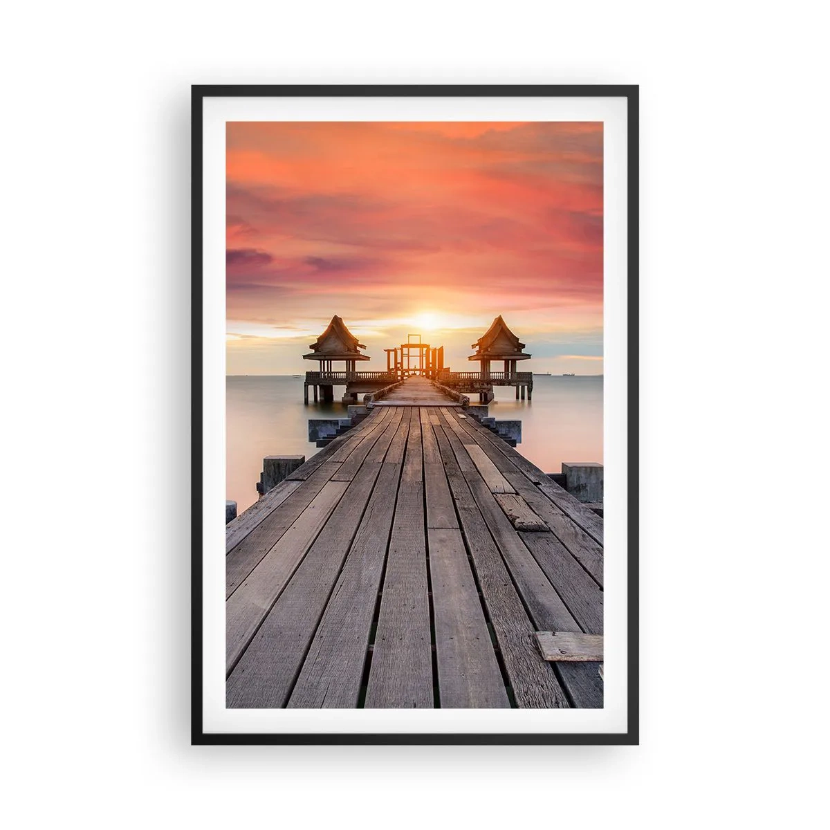 Plakat w czarnej ramie - Zachód na wschodzie - 61x91 cm