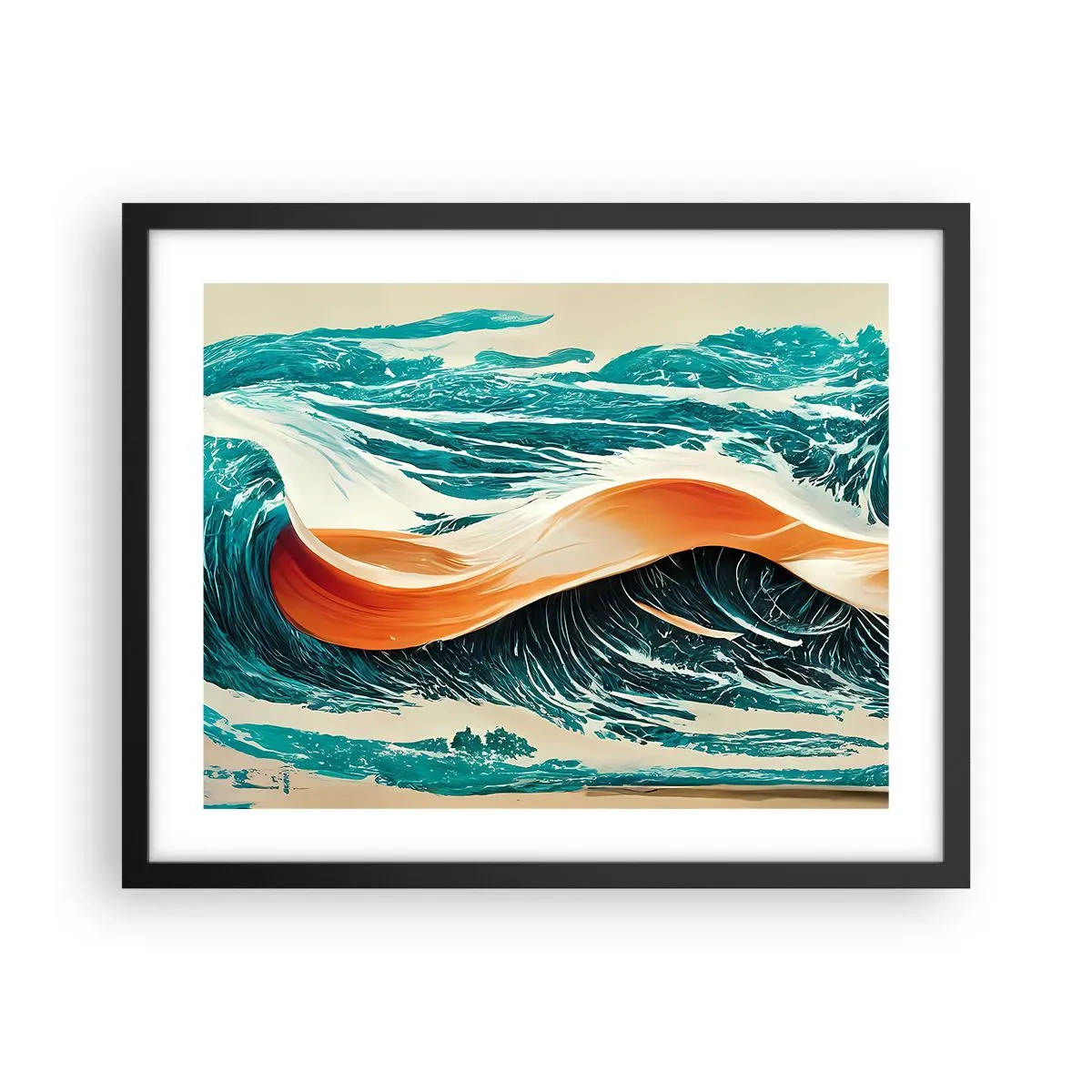 Plakat w czarnej ramie - Sen surfera - 50x40 cm