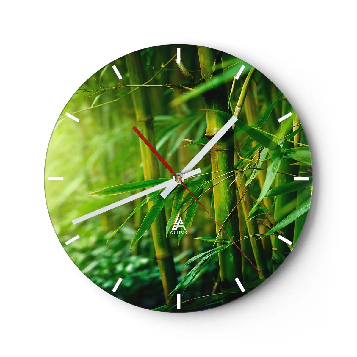 Zegar ścienny - Poznać zieleń samą w sobie - 40x40 cm