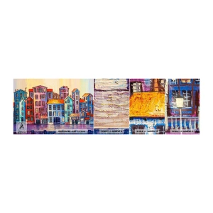 Fototapeta Próbka Samoprzylepna Deluxe Sticker - Miasto jak z bajki - Sztuka, Kamienice, Miasto - 100x30 cm