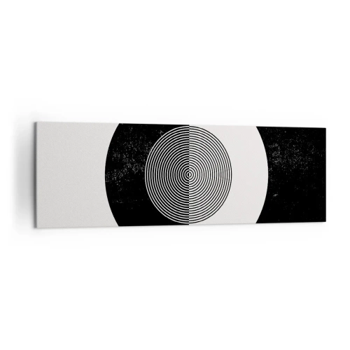 Obraz na płótnie - Graficzny wzór w kontrastujących czerni i bieli - 160x50cm - Harmonia w czerni i bieli - Nowoczesna dekoracja ścienna do salonu i sypialni ARTTOR