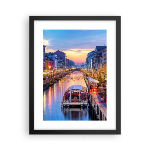 Plakat w czarnej ramie - Wieczór światła i zabawy - 30x40 cm