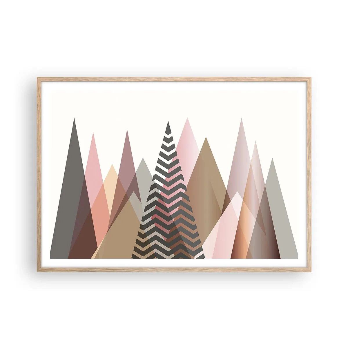 Plakat w ramie jasny dąb - Piramidalny widok - 100x70 cm