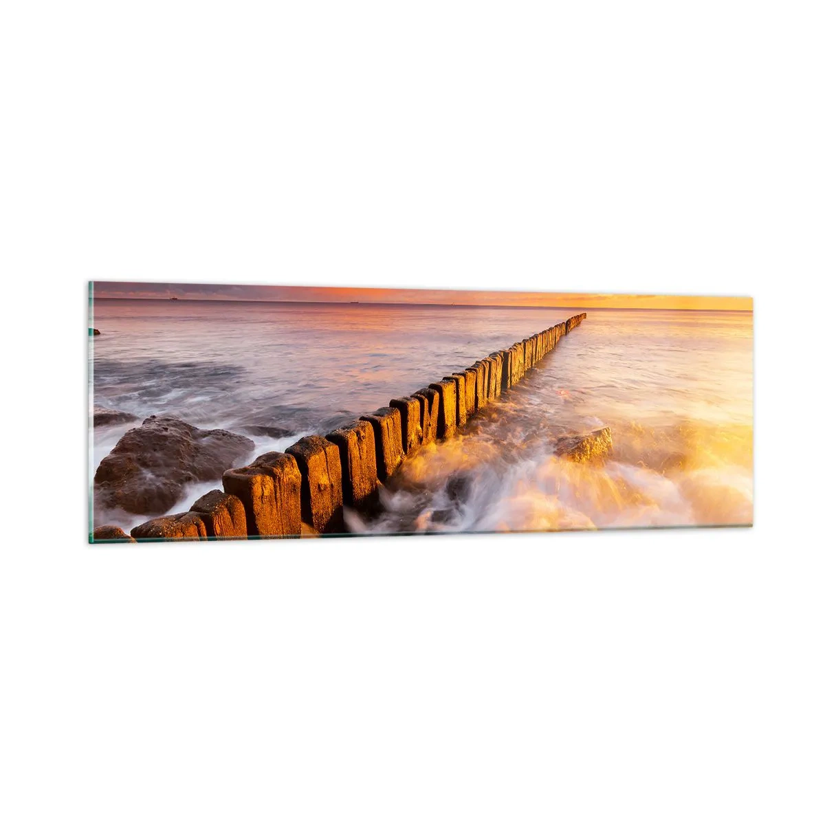 Obraz na szkle - Łagodność fal - 90x30 cm