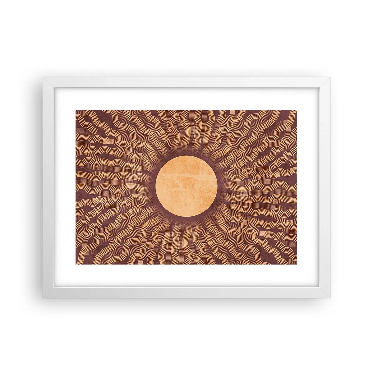 Plakat w białej ramie - Ikona słońca - 40x30 cm