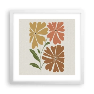 Plakat w białej ramie - Natura i geometria - 40x40 cm