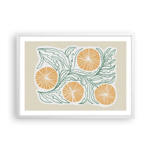 Plakat w białej ramie - Etnicznie z nutą abstrakcji - 70x50 cm