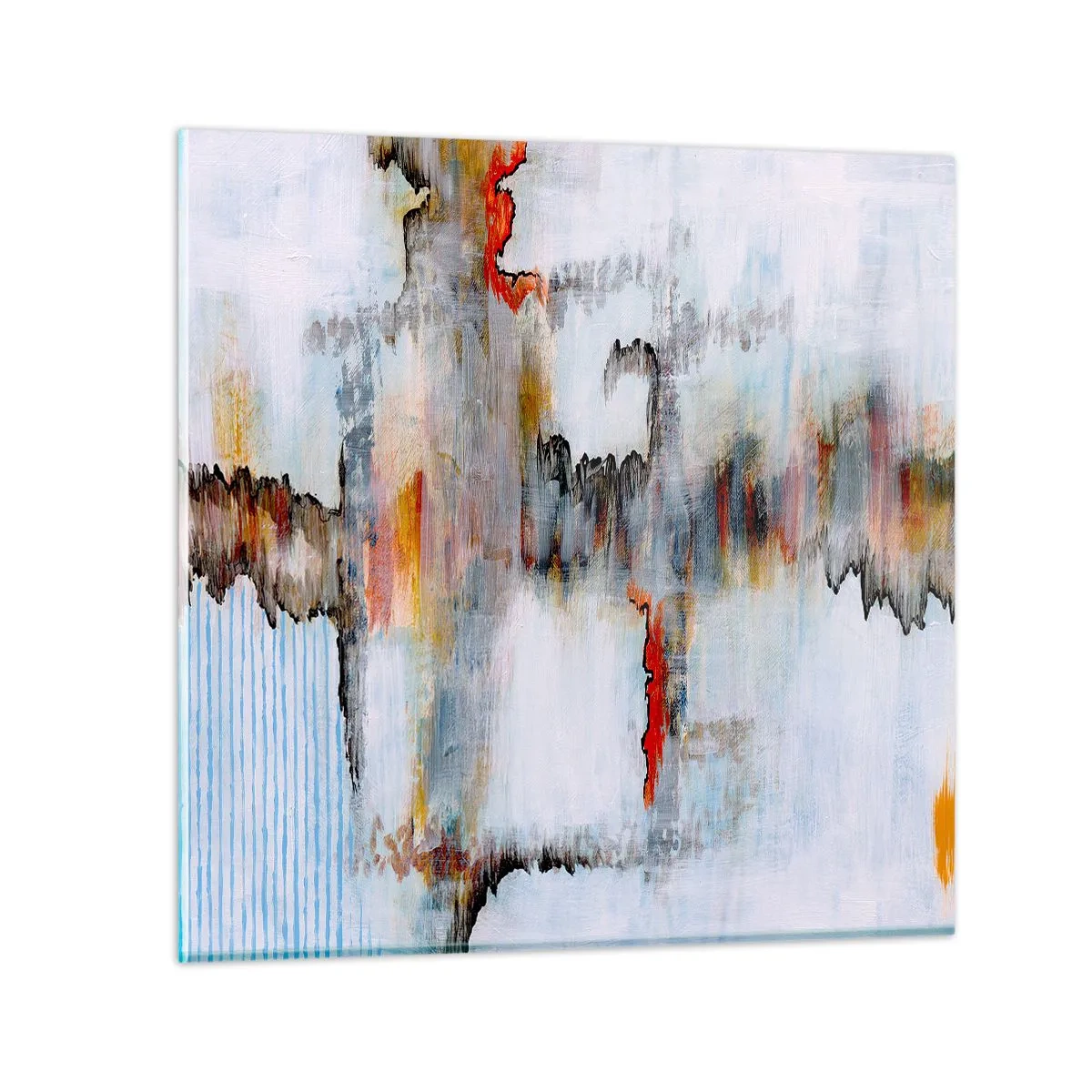 Obraz na szkle - Patykiem na wodzie - 50x50 cm