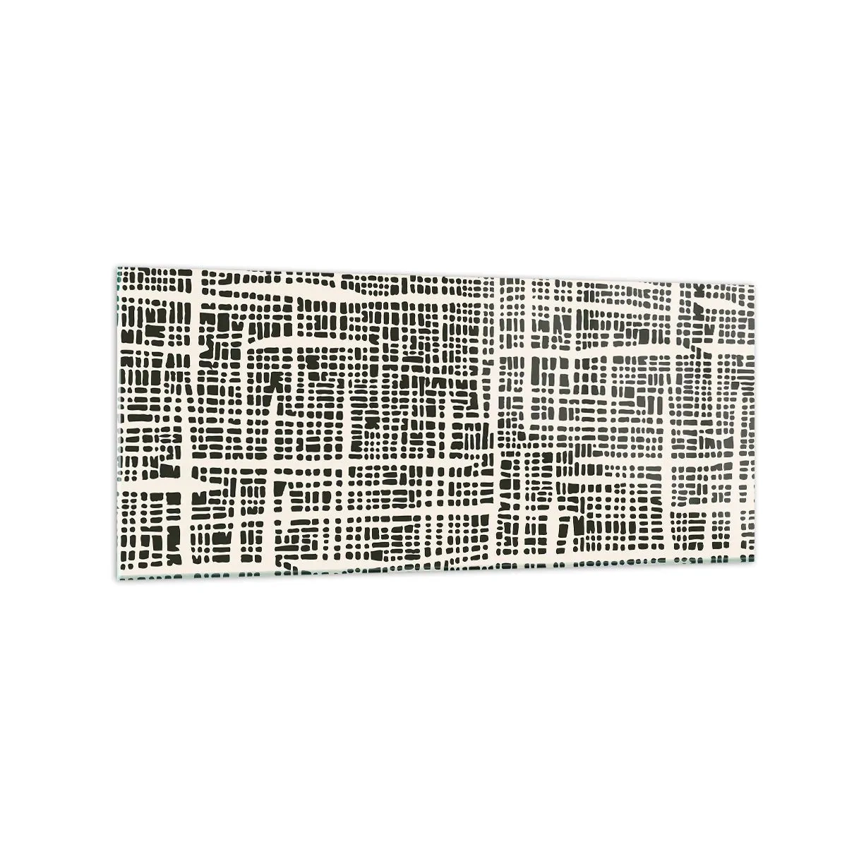 Obraz na szkle - Geometryczny wzór przypominający siatkę na jasnym tle - 120x50cm - Kompozycja utkana - Nowoczesna dekoracja ścienna do salonu i sypialni ARTTOR