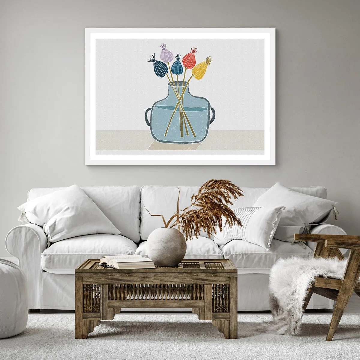 Plakat w białej ramie - Jak makiem zasiał - 50x50 cm