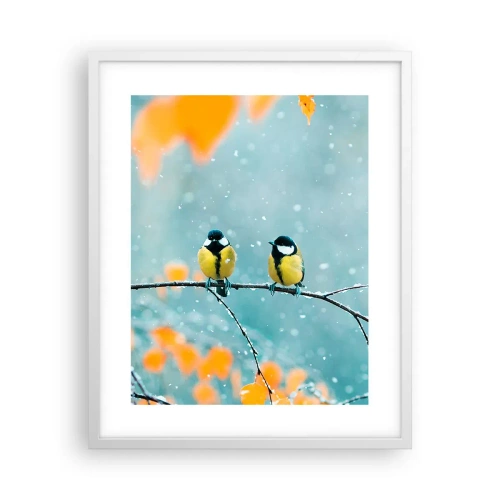 Plakat w białej ramie - Ptasie plotki - 40x50 cm