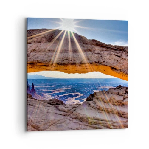 Obraz na płótnie - Przez skalną bramę - 70x70 cm