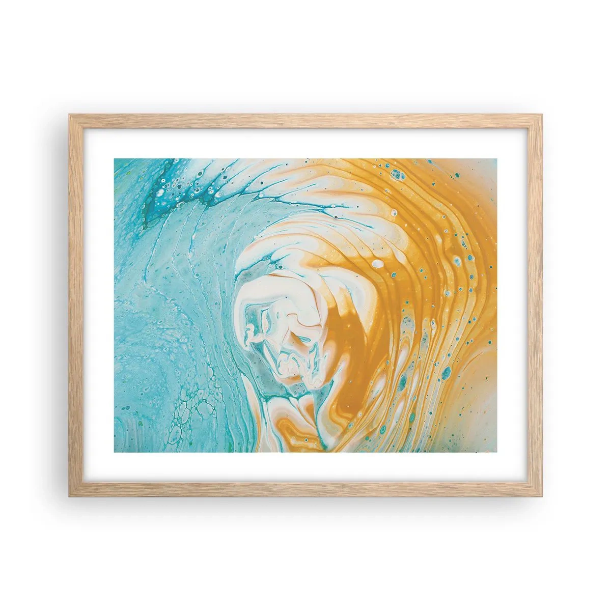 Plakat w ramie jasny dąb - Pastelowy wir - 50x40 cm