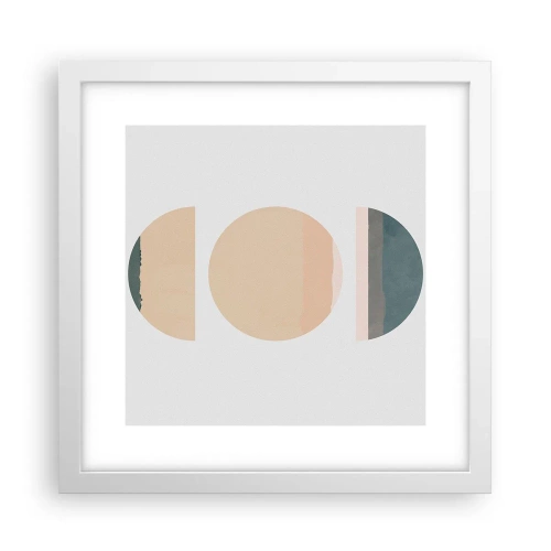 Plakat w białej ramie - Koło za kołem - 30x30 cm