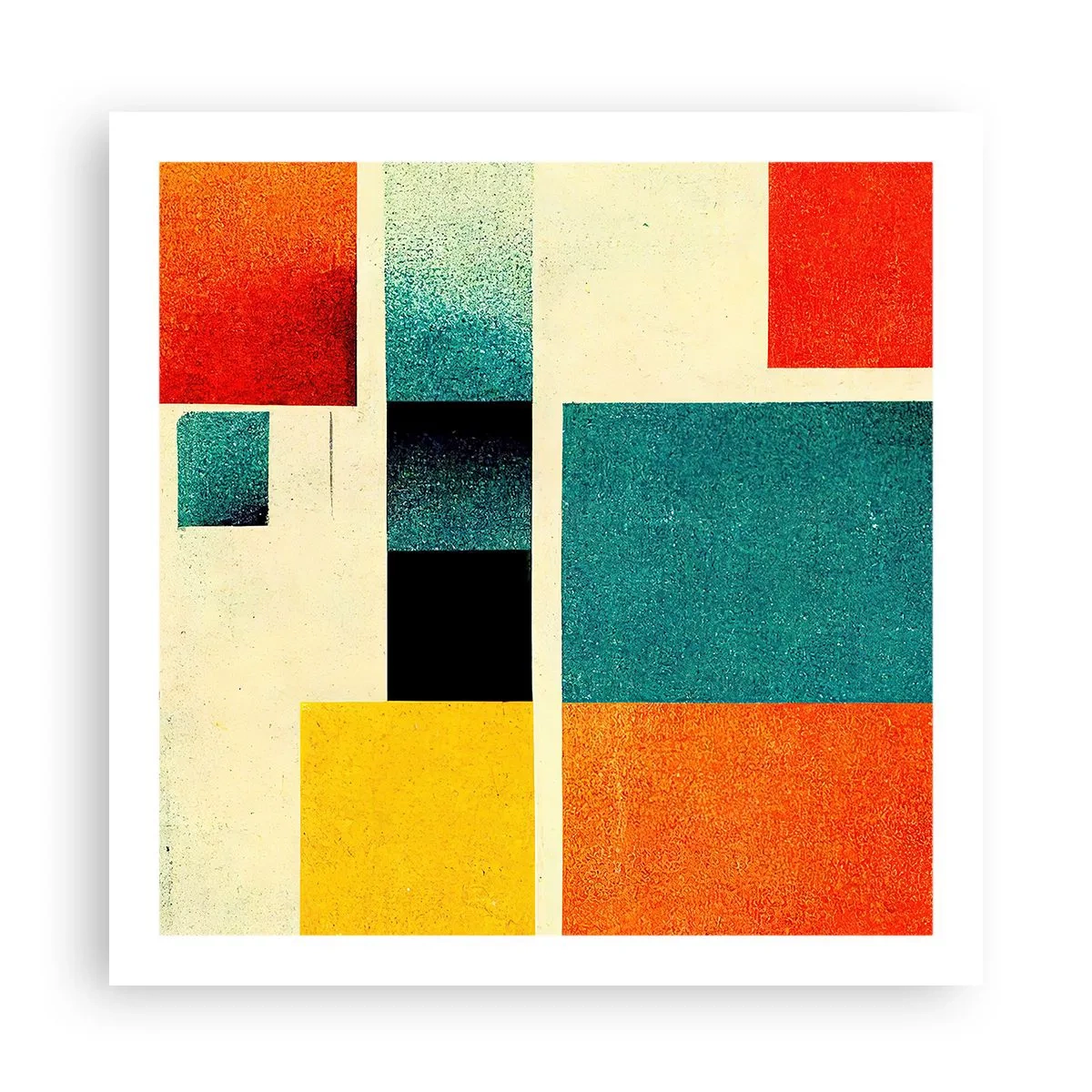 Plakat - Abstrakcja geometryczna – dobra energia - 60x60 cm