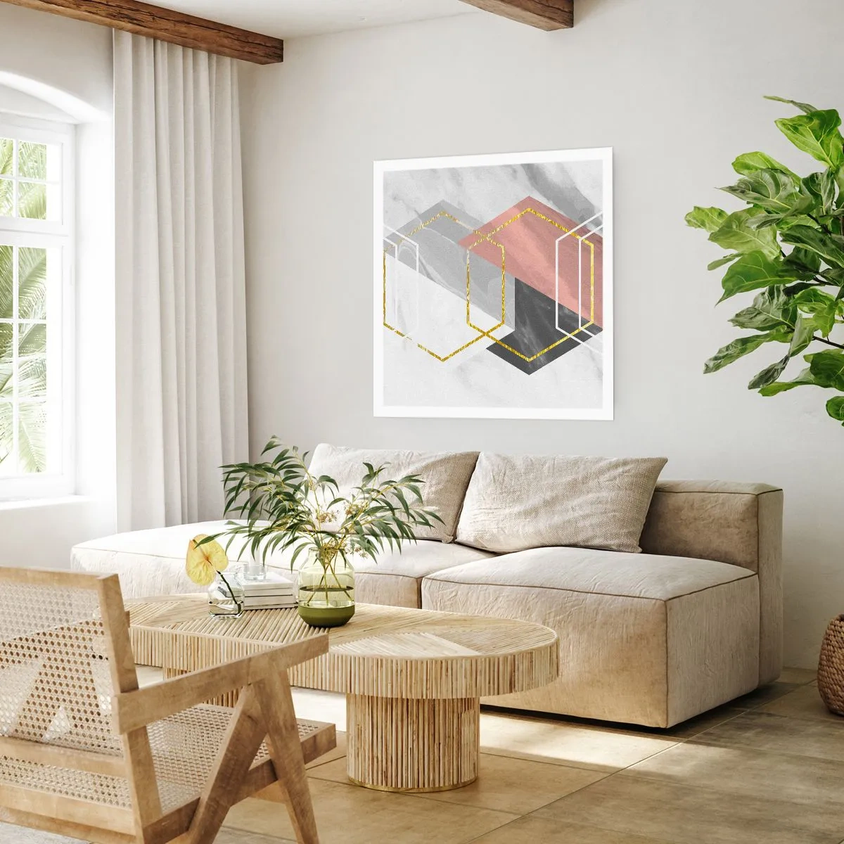 Plakat - Kompozycja łańcuchowa - 60x60 cm