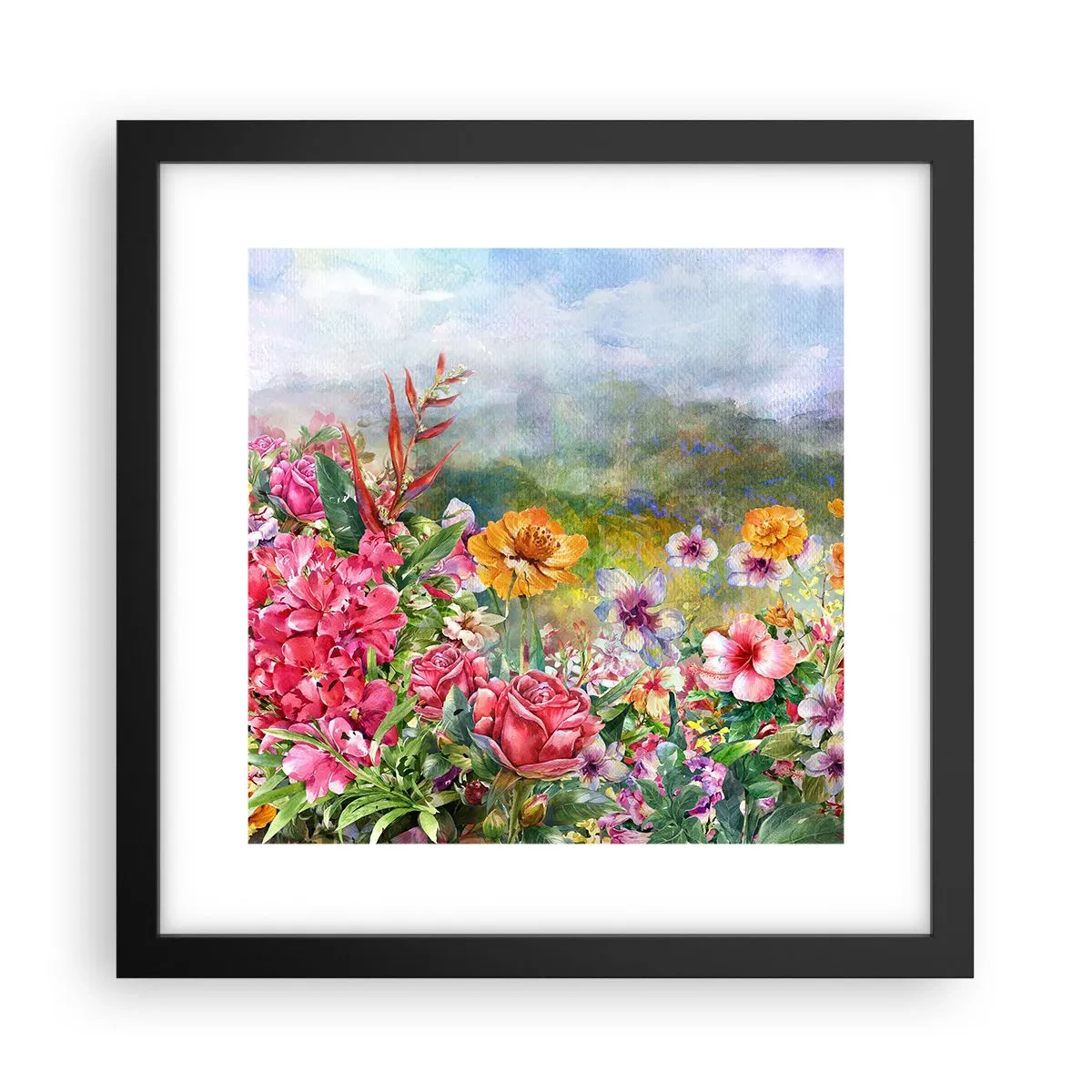 Plakat w czarnej ramie - Ogród, który oszalał - 30x30 cm