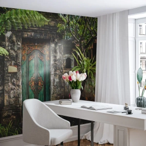 Fototapeta Samoprzylepna Deluxe Sticker - Drzwi do egzotycznego świata - Drzwi Z Ornamentem, Architektura, Tajemnica - 350x256 cm