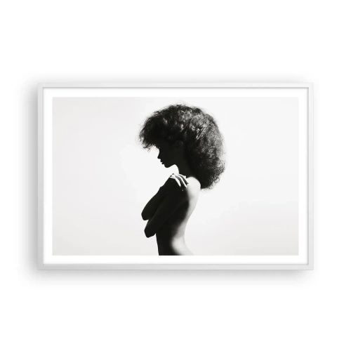 Plakat w białej ramie - Jak kwiat na smukłej łodydze - 91x61 cm