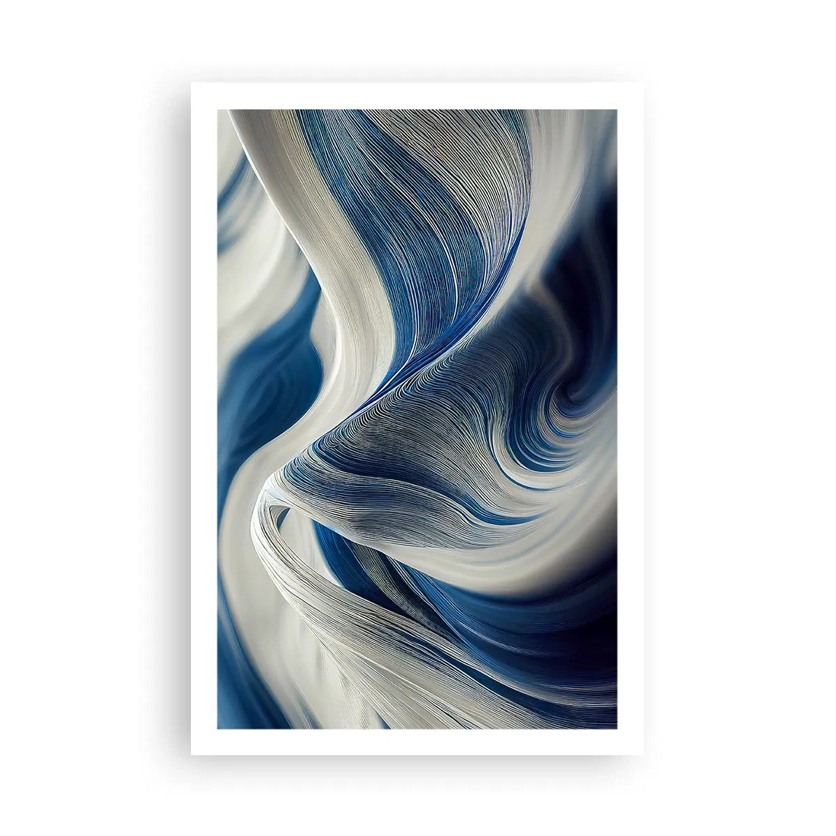 Plakat - Płynność błękitu i bieli - 61x91 cm