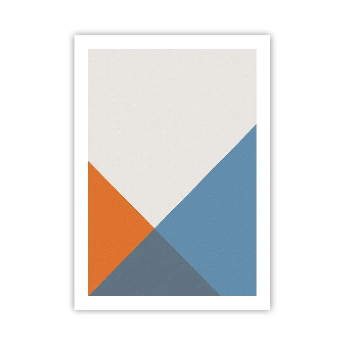 Plakat - Geometryczna kompozycja w odcieniach pomarańczu i niebieskiego - 50x70cm - Pod kątem… - Nowoczesna dekoracja ścienna do salonu, kuchni i sypialni ARTTOR