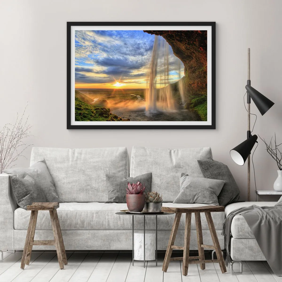 Plakat w czarnej ramie - Świat za zasłoną kropel - 91x61 cm