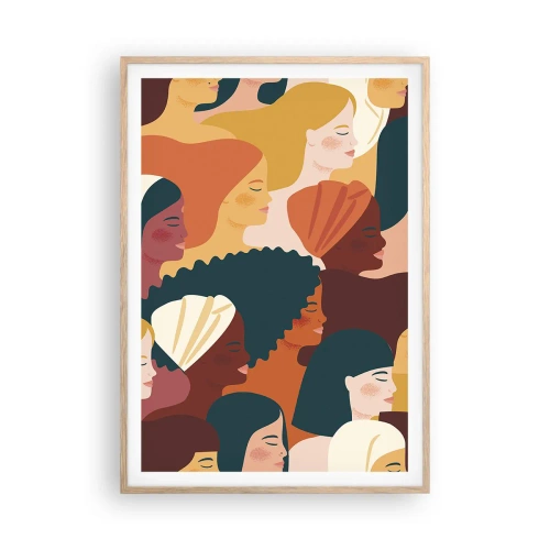 Plakat w ramie jasny dąb - Tylko kobiecość - 70x100 cm