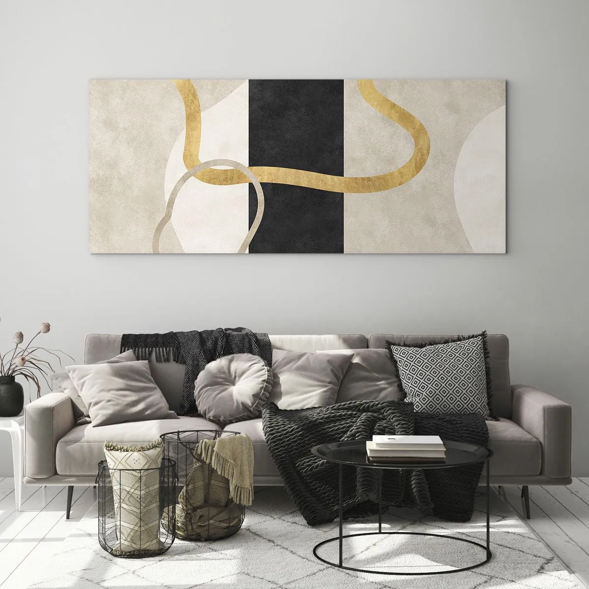 Obraz na szkle - Kształty zapętlone - 100x40 cm