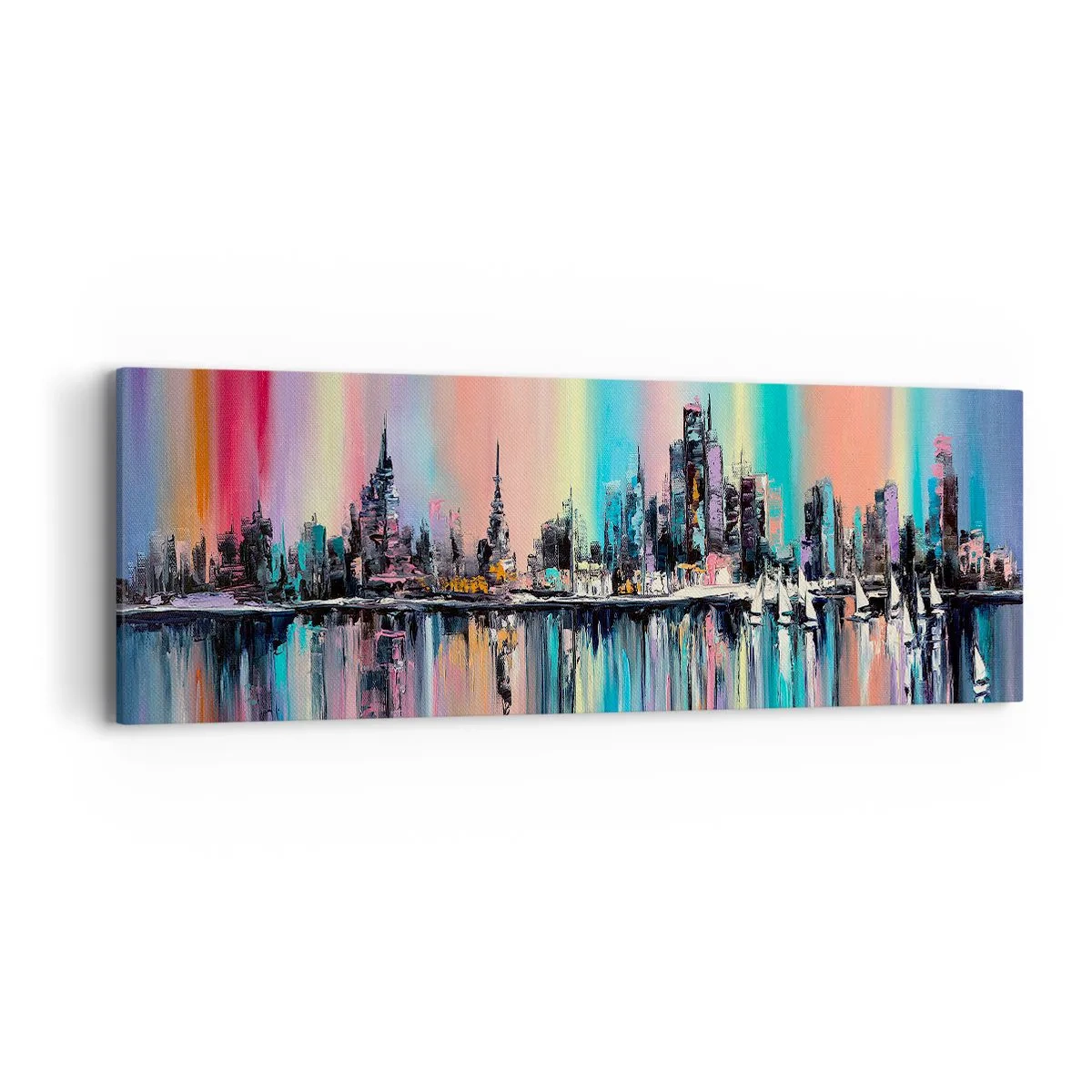 Obraz na płótnie - Spłynąć światłem nocy - 90x30 cm