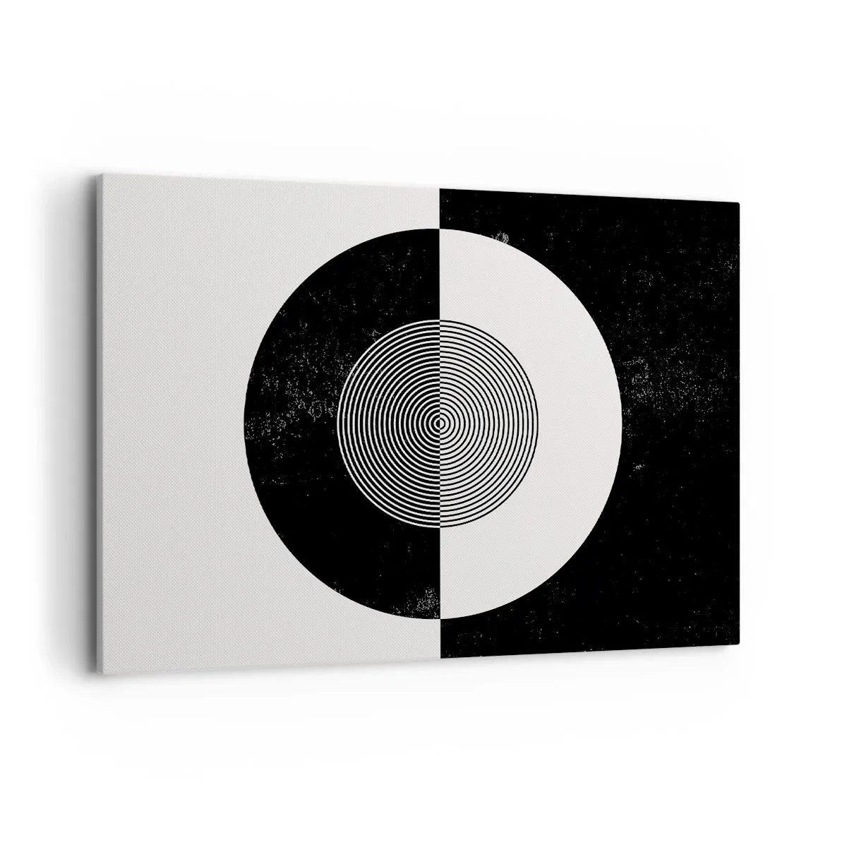 Obraz na płótnie - Graficzny wzór w kontrastujących czerni i bieli - 100x70cm - Harmonia w czerni i bieli - Nowoczesna dekoracja ścienna do salonu, kuchni i sypialni ARTTOR