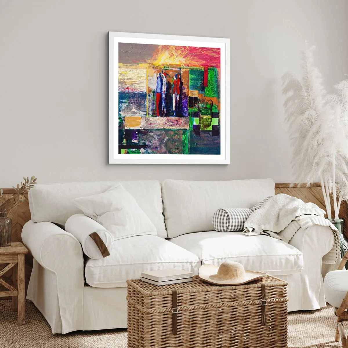 Plakat w białej ramie - Relacje i emocje - 50x50 cm