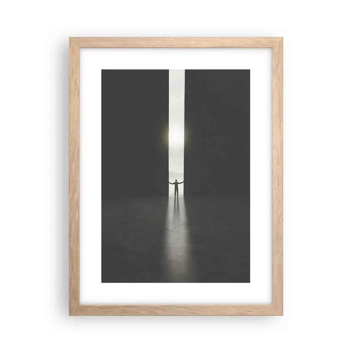Plakat w ramie jasny dąb - Krok do jasnej przyszłości - 30x40 cm