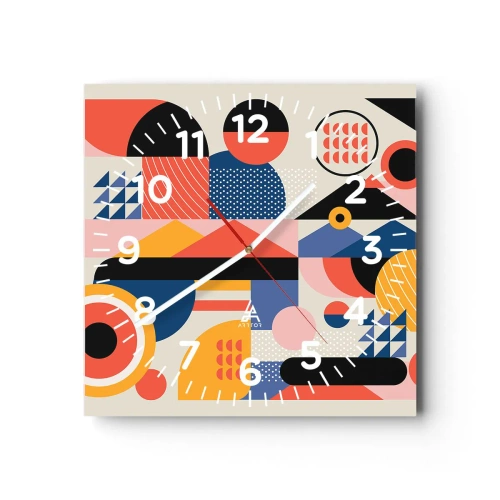 Zegar ścienny - Kompozycja: pobaw się - 30x30 cm