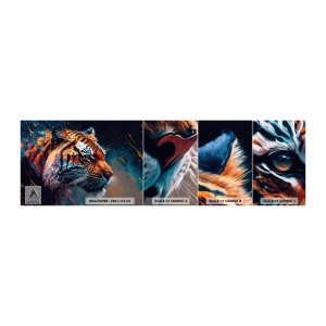 Fototapeta Próbka Samoprzylepna Deluxe Sticker - Dzikie piękno - Tygrys, Kolorowy, Zwierzę - 100x30 cm