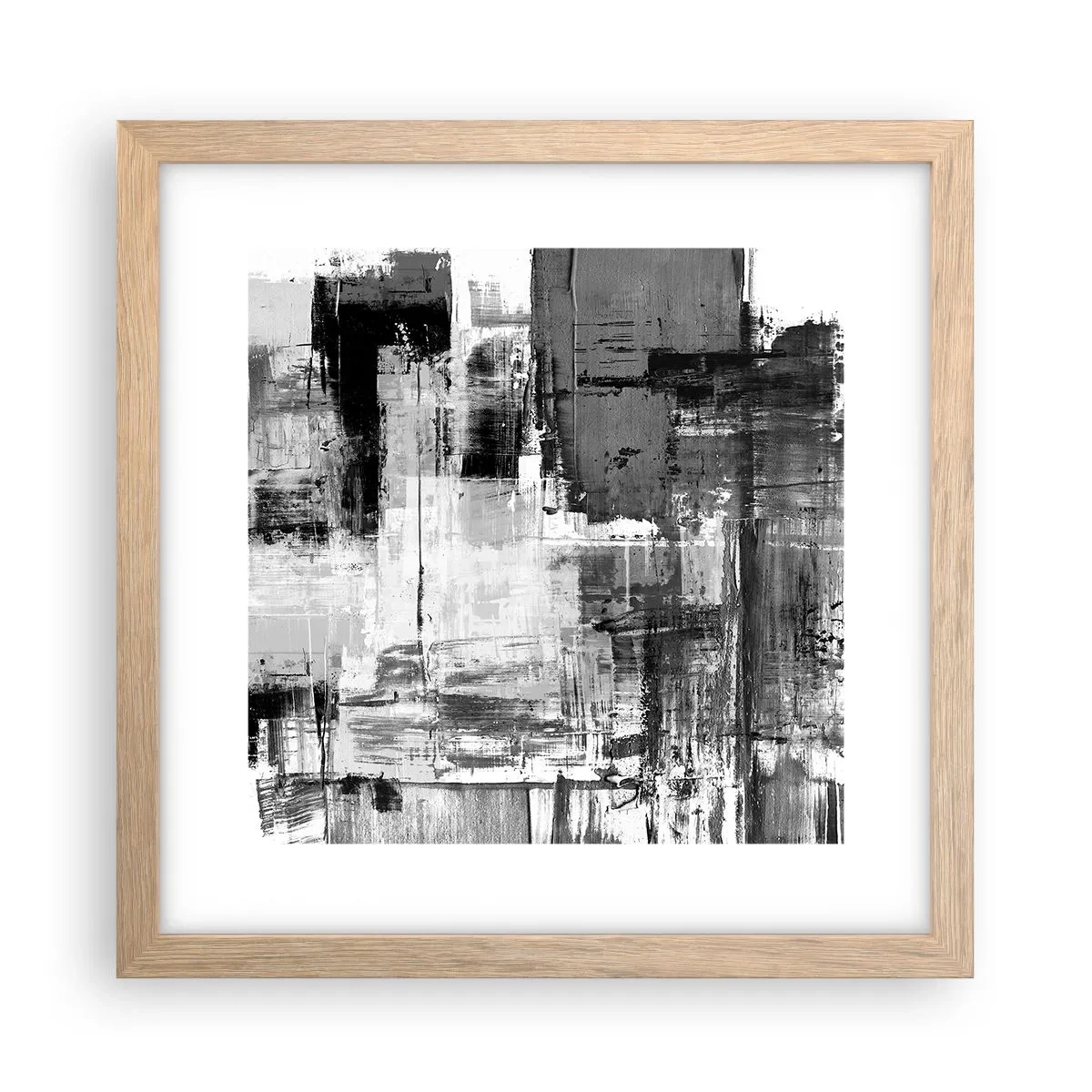 Plakat w ramie jasny dąb - Szare jest piękne - 30x30 cm