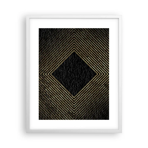Plakat w białej ramie - Geometria w stylu glamour - 40x50 cm