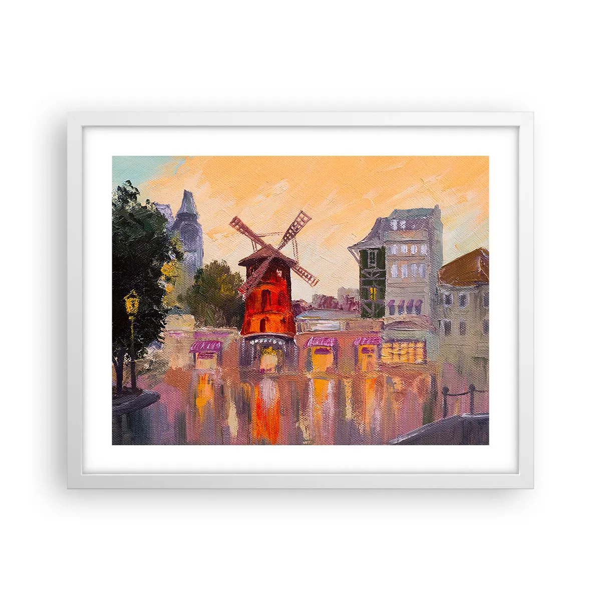 Plakat w białej ramie - Paryskie ikony – Moulin Rouge - 50x40 cm