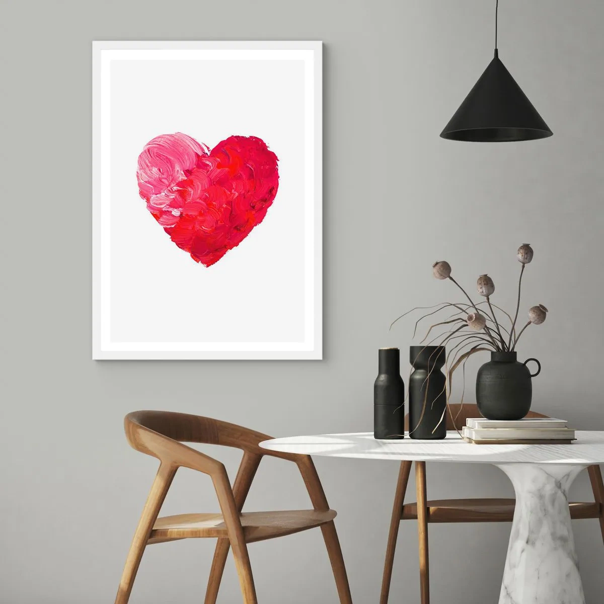 Plakat w białej ramie - All you need is love - 70x100 cm
