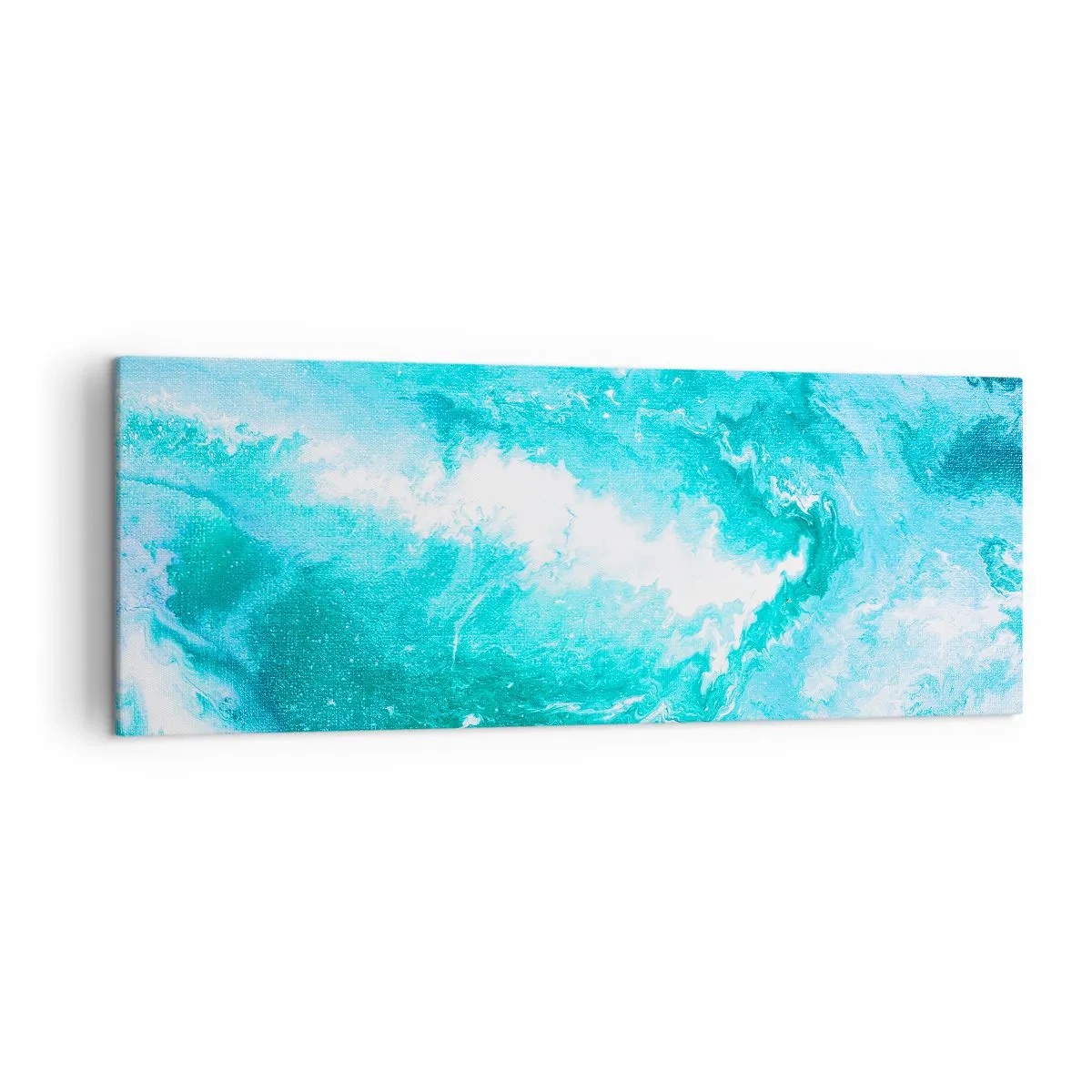 Obraz na płótnie - Abstrakcyjny wir w odcieniach błękitu - 140x50cm - W jądrze żywiołu - Nowoczesna dekoracja ścienna do salonu i sypialni ARTTOR