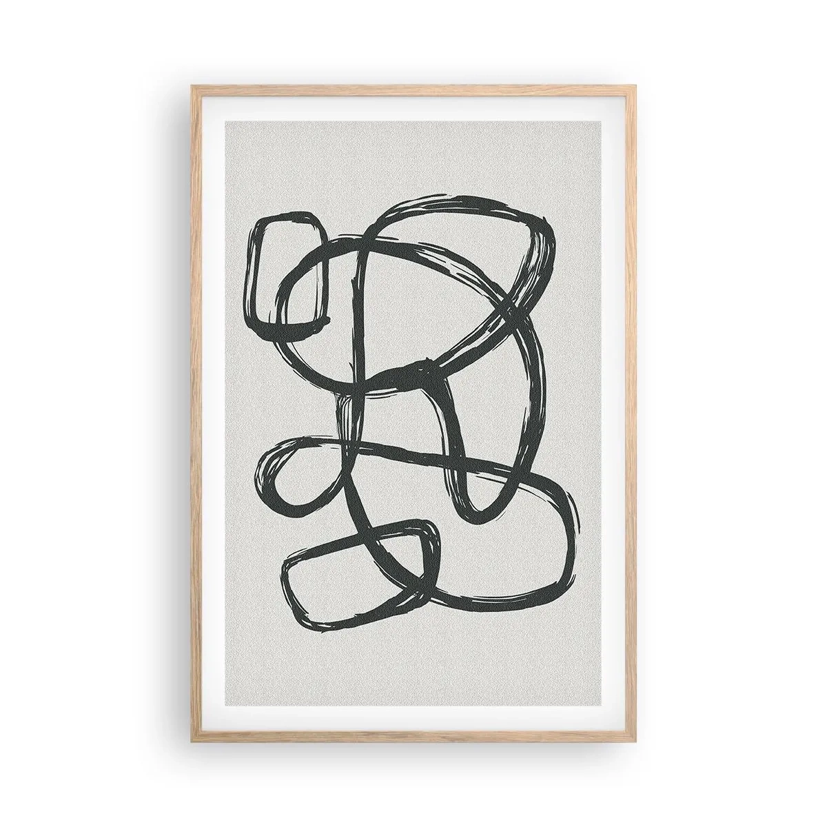 Plakat w ramie jasny dąb - Zapętlona abstrakcja - 61x91 cm