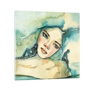 Obraz na szkle - Am I blue? - 60x60 cm