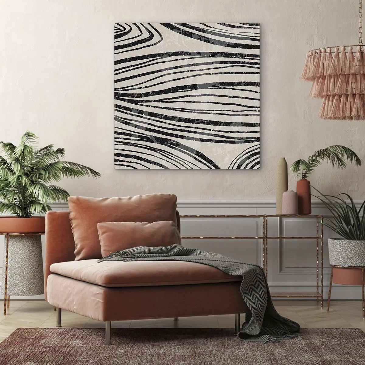 Obraz na płótnie - Rozlewisko linii - 70x70 cm