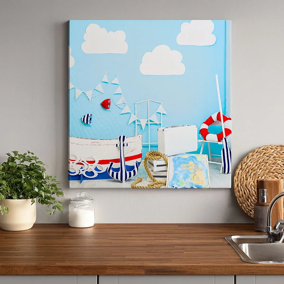 Obraz na płótnie - Dziecięca tęsknota do przygody - 30x30 cm