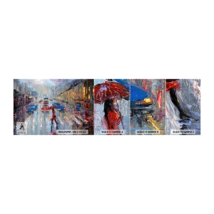Fototapeta Próbka Samoprzylepna Deluxe Sticker - Deszczowe popołudnie w mieście - Miasto, Architektura, Spacer W Deszczu - 100x30 cm