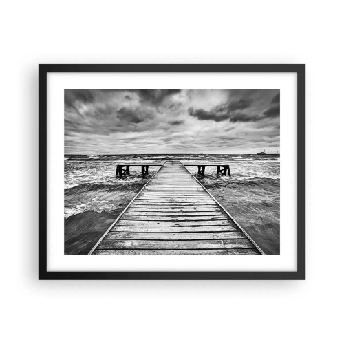 Plakat w czarnej ramie - Czekam na wiatr, co rozgoni… - 50x40 cm