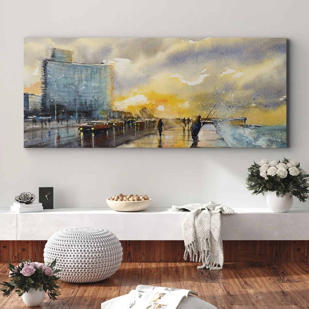 Obraz na płótnie - Życie na brzegu - 100x40 cm